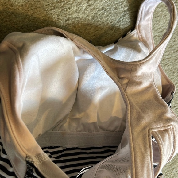 Lucy Power Black and White Striped Racerback Tank XS - Picture 4 of 6